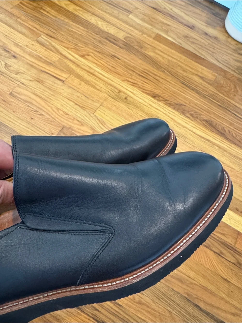Samuel Hubbard Men's Black Leather Slip-On Dress Loafers